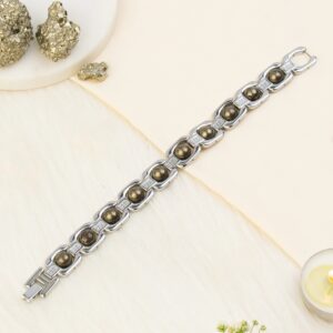 Metal Raw Pyrite Bracelet - Silver