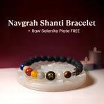 Navgrah Shanti Bracelet with Raw Selenite Plate