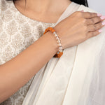 5 Mukhi Rudraksha Bracelet With White Crystals - Image 4