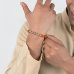 5 Mukhi Rudraksha Bracelet With White Crystals - Image 5