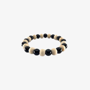 Black Agate With Tulsi Bracelet