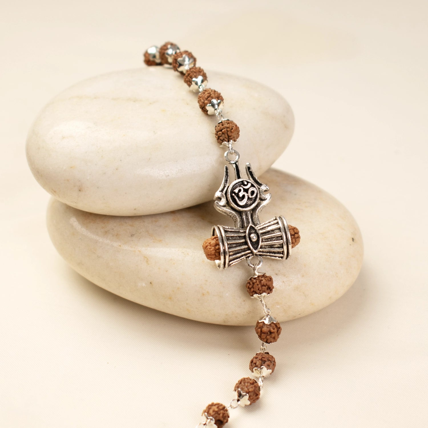 Om Trinetra Trishul Damru Rudraksha Bracelet