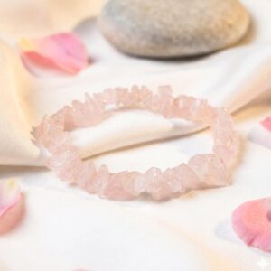 Rose Quartz Chips Bracelet Stretchable