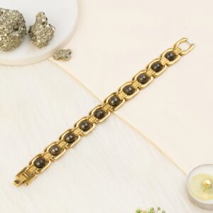Metal Raw Pyrite Bracelet - Gold