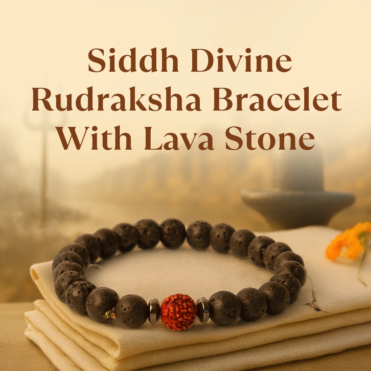 Kashi Siddh Divine Rudraksha Bracelet With Lava Stone