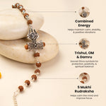 Om Trinetra Trishul Damru Rudraksha Bracelet - Image 2