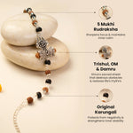Om Trinetra Trishul Damru Karungali Rudraksha Bracelet - Image 3