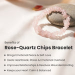 Rose Quartz Chips Bracelet Stretchable - Image 3