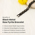 Metal Raw Pyrite Bracelet - Black - Image 3