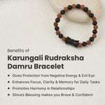 Karungali Rudraksha Damru Bracelet - Image 3