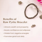 Raw Pyrite Bracelet (Women - 6mm Beads) with FREE Raw Selenite Plate - Image 2