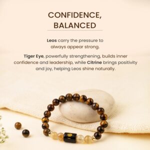 Leo (सिंह राशि) Zodiac Tiger Eye & Citrine Bracelet