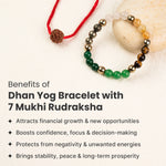 Dhan Yog Bracelet with 7 Mukhi Rudraksha - Image 3