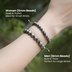 Raw Pyrite Bracelet (Women - 6mm Beads) with FREE Raw Selenite Plate - Image 3