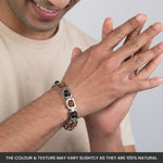 Metal Rudraksha and Karungali Bracelet - Silver - Image 5