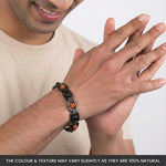 Metal Rudraksha and Karungali Bracelet - Black - Image 2