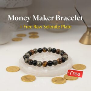 Money Maker Bracelet with FREE Raw Selenite Plate