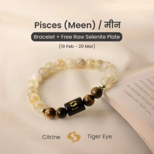 Pisces (मीन राशि) Zodiac Citrine & Tiger Eye Bracelet