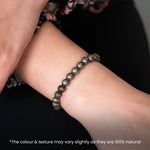 Raw Pyrite Bracelet (Women - 6mm Beads) with FREE Raw Selenite Plate - Image 4