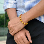 Yellow Aventurine Bracelet with 5 Mukhi Rudraksha - Image 4
