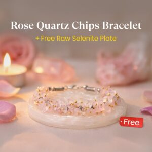 Love Attraction Chips Bracelet with FREE Raw Selenite Plate